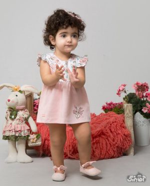 لباس تیکه ای مدل گل رز نی نی سان