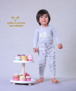 بادی و شلوار چیاکو طرح سه خرس طوسی