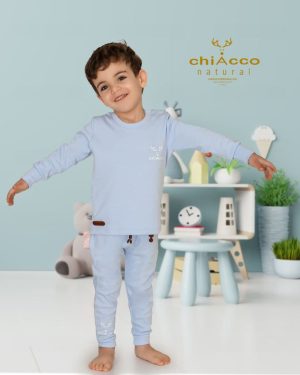 بلوز و شلوار ساده رنگی چیاکو آبی