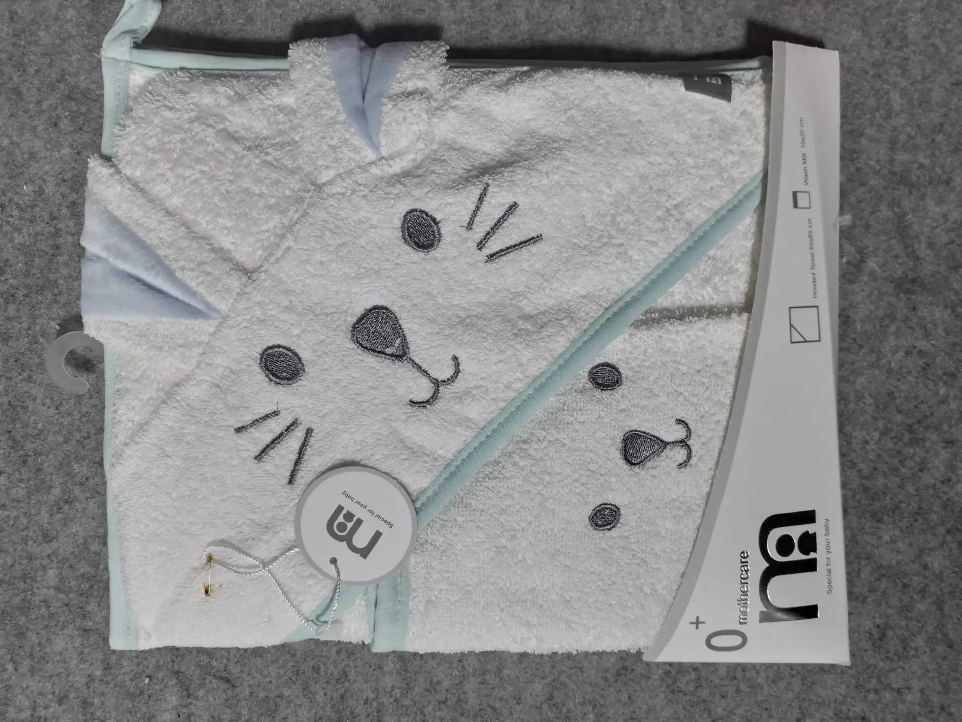 ست دوتکه حوله و لیف گوش برجسته مادرکر خرگوش ابی