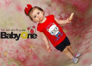 تاپ و شورت قرمز گربه بی بی وان کد 210