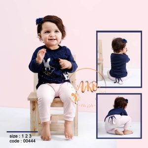 بلوز و شلوار آنسل طرح خرگوش و ستاره 00444