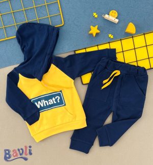 هودی شلوار کلاهدار بی بی وان طرح what