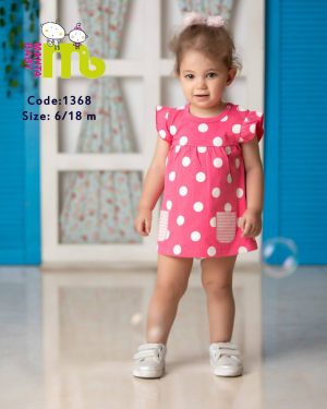 بادی صورتی دخترانه خال سفید مهتا کد 1368