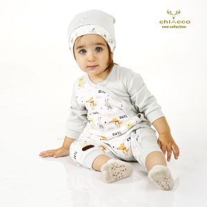 سرهمی کلاهدار چیاکو طرح حیوانات طوسی