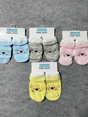 جوراب baby socks گوش دار ببر