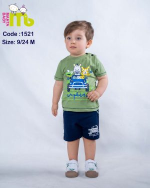 تیشرت شلوارک ماشین حیوانات مهتا کد 1521