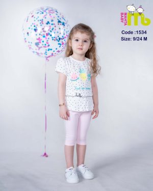 بلوز شلوارک خال خال بستنی مهتا کد 1534