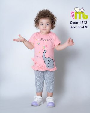 بلوز شلوارک فیل خالدار مهتا کد 1542