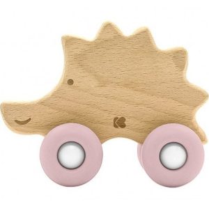 دندانگیر چوبی کیکابو kikkaboo طرح جوجه تیغی صورتی