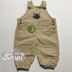 پیشبندی کتان بهار طرح خرس عینکی کرم