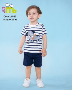 بلوز شورت راه راه سگ مهتا کد 1565