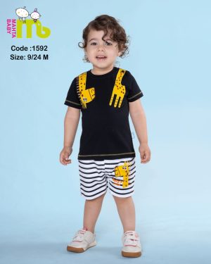 بلوز شورت مشکی زرافه مهتا کد 1592