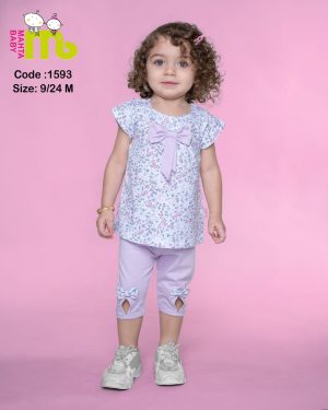بلوز شلوارک یاسی گل وشکوفه 1593 مهتا
