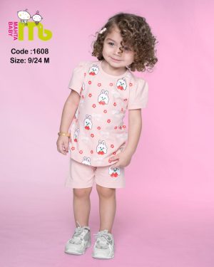 بلوز شورت گلبهی خرگوش و آلبالو مهتا کد 1608