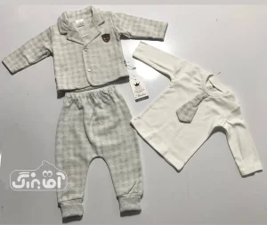 سه تیکه کت و شلوار طوسی 764 پوشانک