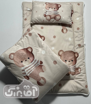 سرویس خواب مسافرتی کاراکو دو رو چاپ طرح خرس توپ توپی کرم
