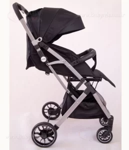 کالسکه مسافرتی ریچ کیدز rich kids مدل baby5 مشکی بدنه نقره ای