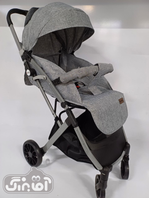 کالسکه مسافرتی ریچ کیدز rich kids مدل baby5 طوسی بدنه نقره ای