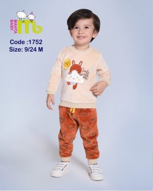 بلوز شلوار مخمل خرگوش و ابر 1752 مهتا