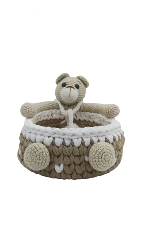 سبد لوسیون عروسکی خرس کرم