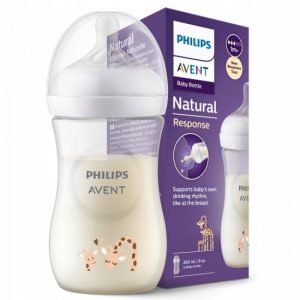 شیشه شیر نچرال 260 میلی لیتر فیلیپس اونت PHILIPS AVENT سری Respons طرح زرافه