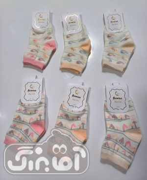 جوراب بونیکسا طرح گنجشک و قلب