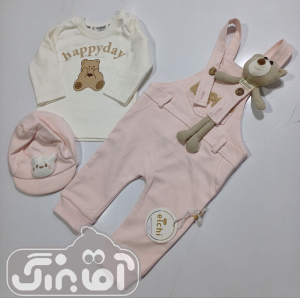 دو تیکه بلوز و پیشبندی الچی خرس عروسکی