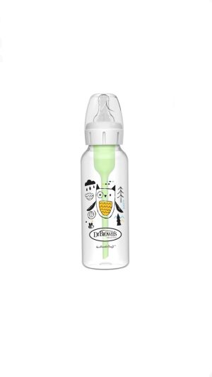 شیشه شیر طلقی 250 میل دکتر براون بدون جعبه (طرح دار)