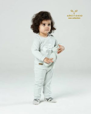 بلوز شلوار چیاکو طرح سه خرس اقیانوسی طوسی