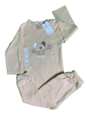 بادی و شلوار چیاکو طرح koala کرم
