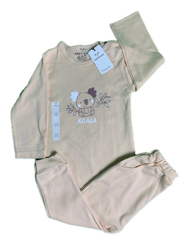 بادی و شلوار چیاکو طرح koala کرم