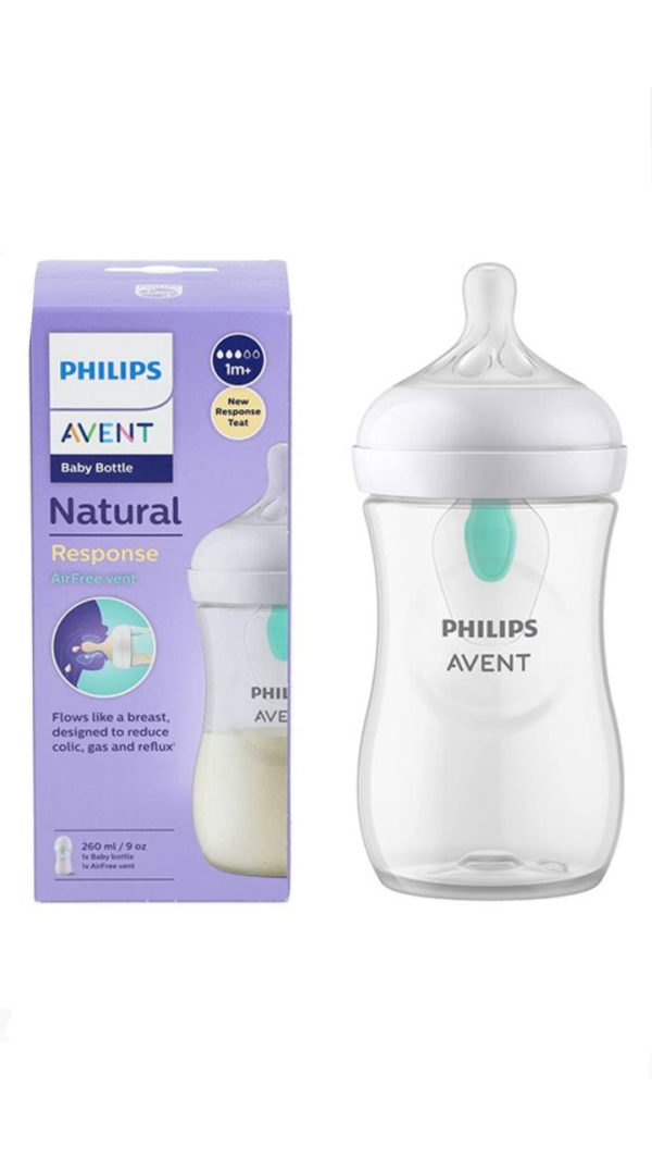 شیشه شیر سوپاپ دار طلقی نچرال اونت 260میل AVENT
