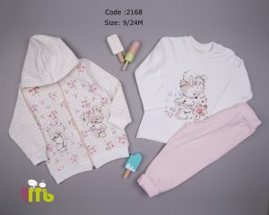 سه تیکه سوئیشرت خرس و گل مهتا کد 2168