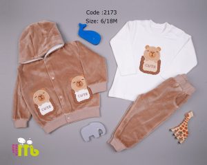 سه تیکه سوئیشرت خرس CUTE مهتا کد 2173