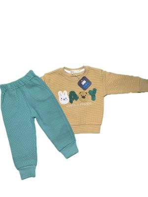 بلوز شلوار poko طرح خرس و خرگوش کد 9699