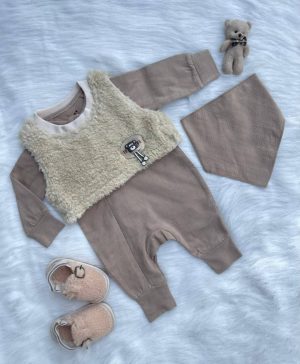 سرهمی زیپی جلیقه پشمی بی بی وان