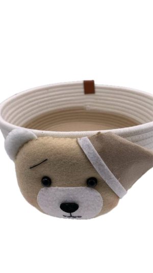 سبد لوسیون قیطان بافی طرح خرس کلاه دار