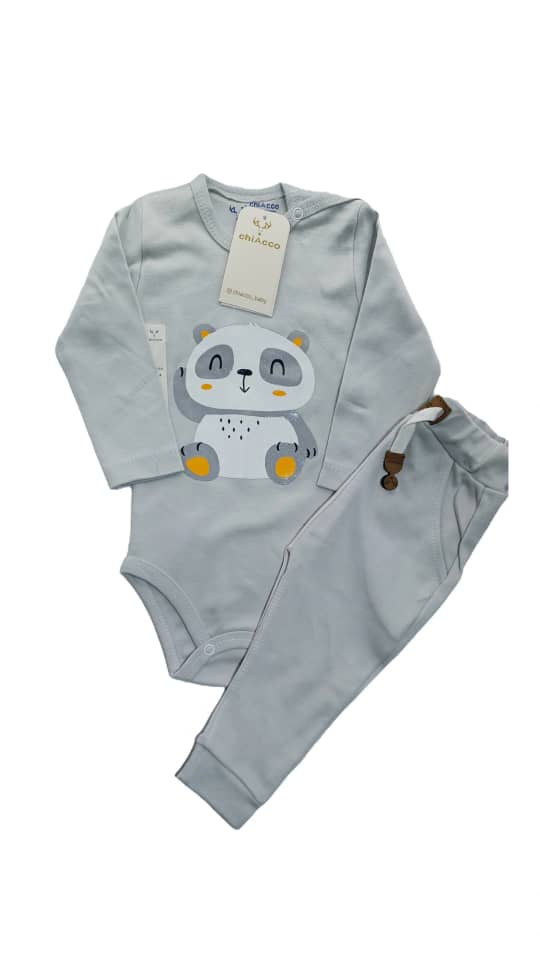 بادی و شلوار چیاکو طرح پاندا طوسی