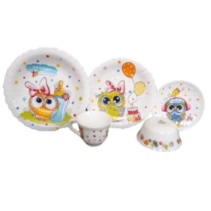 سرویس غذا خوری 5 پارچه کودک پارس اوپال طرح جغد