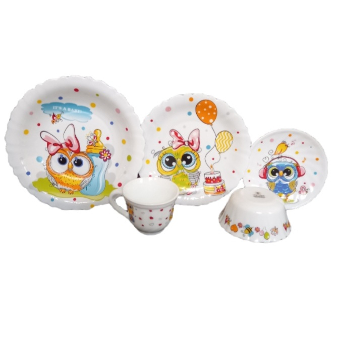 سرویس غذا خوری 5 پارچه کودک پارس اوپال طرح جغد