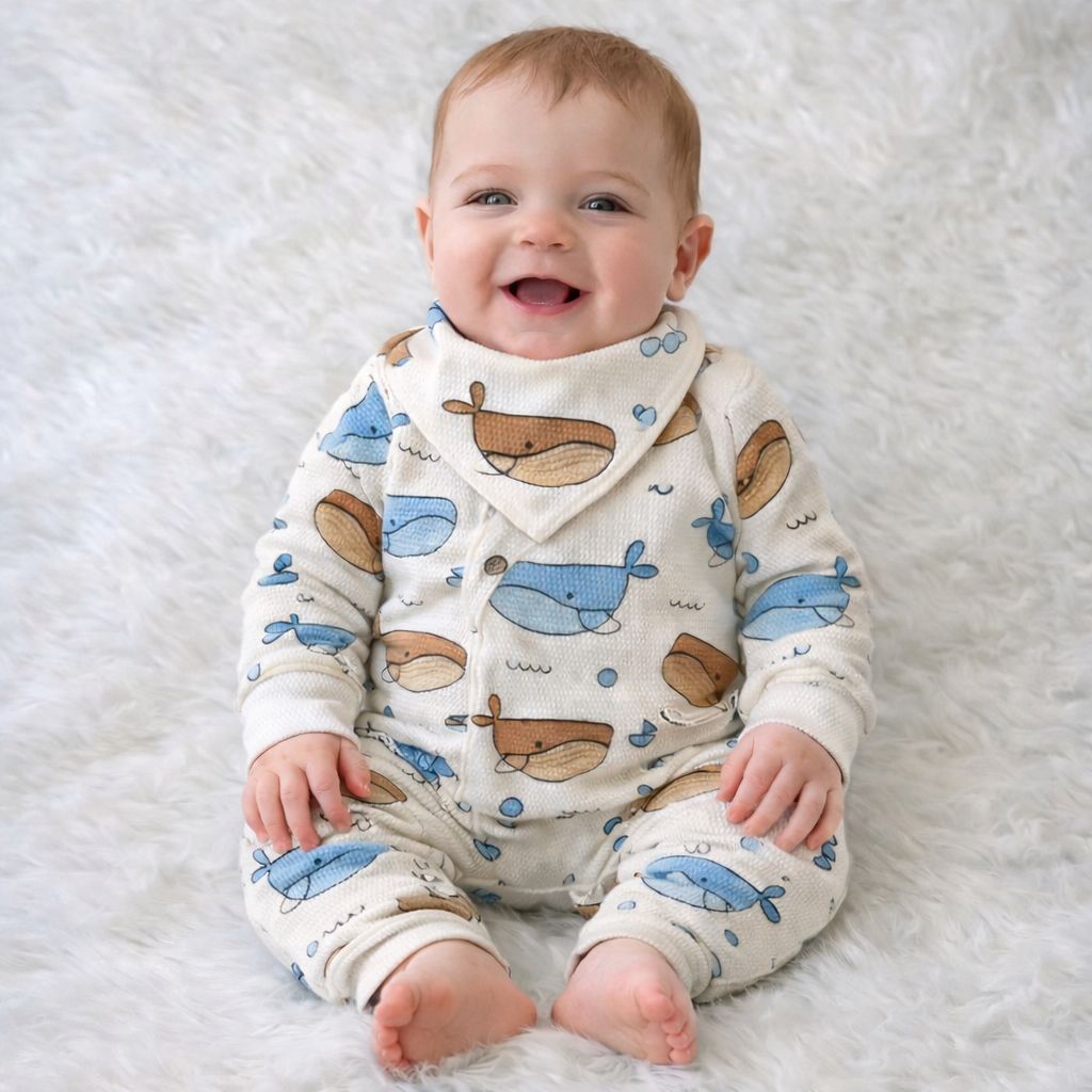 سرهمی زیپی بی بی وان طرح نهنگ