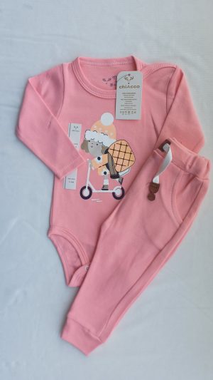 بادی و شلوار چیاکو طرح دختر اسکوتر سوار