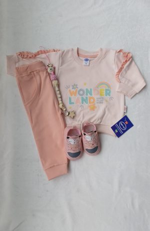 بلوز و شلوار بی بی سان کد 2090 طرح رنگین کمان