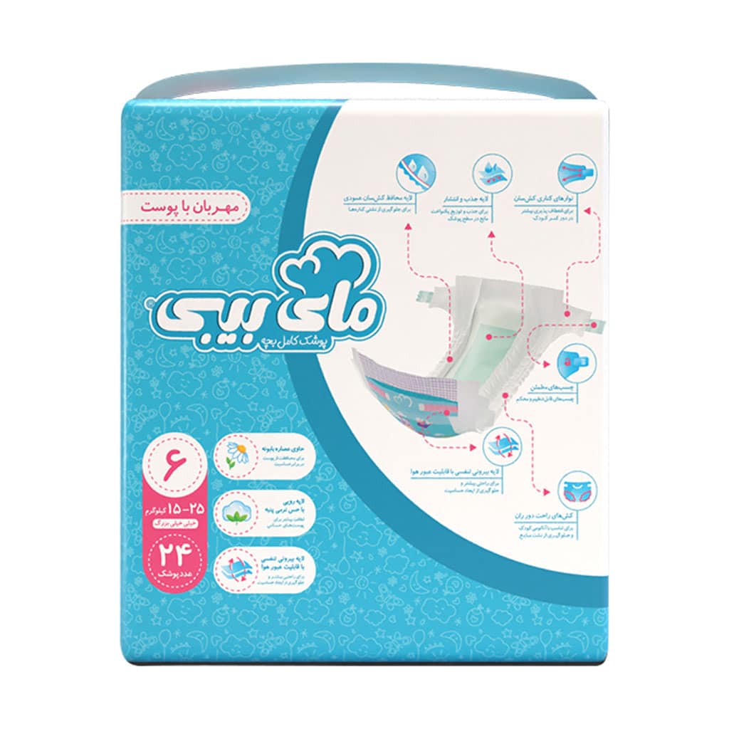 My-Baby-Size-۶-Baby-Diaper-With-Chamomile-Extact-۲۴-Pcs-1