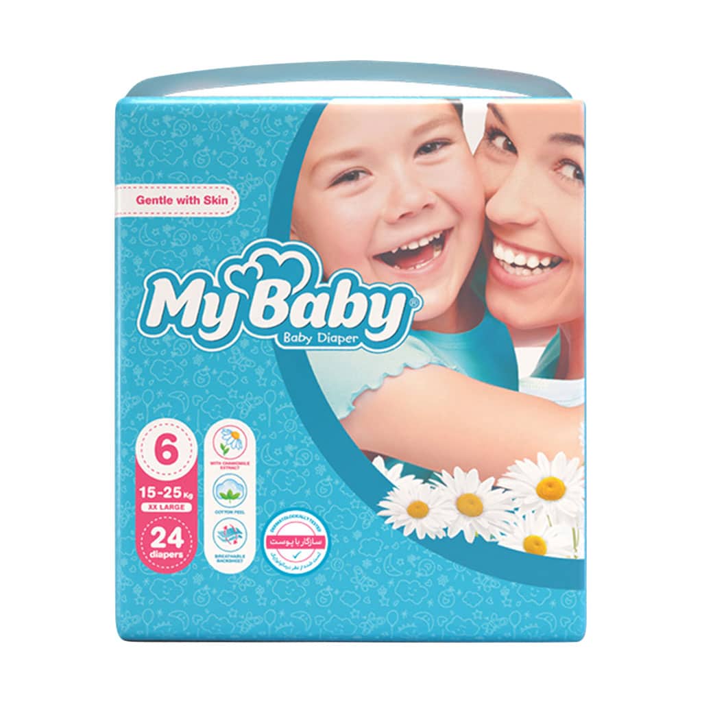 پوشک مای بیبی سایز 6 - بسته 24 عددی