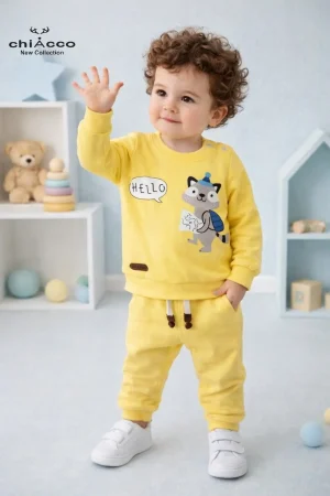 بلوز و شلوار چیاکو طرح Hello راکون
