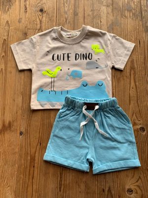 تیشرت و شلوارک پوکو طرح cute dino کد 9836