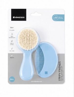 ست شانه و برس الیاف طبیعی کیکابو مدل STRIPY FRIENDS